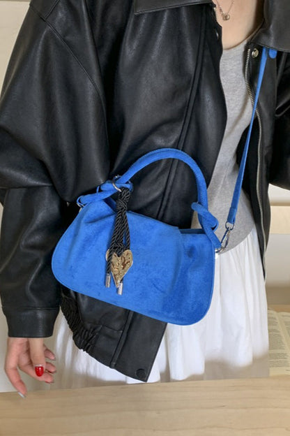 Bolso Bandolera Elegante Vintage con Charm de Nube Plisado