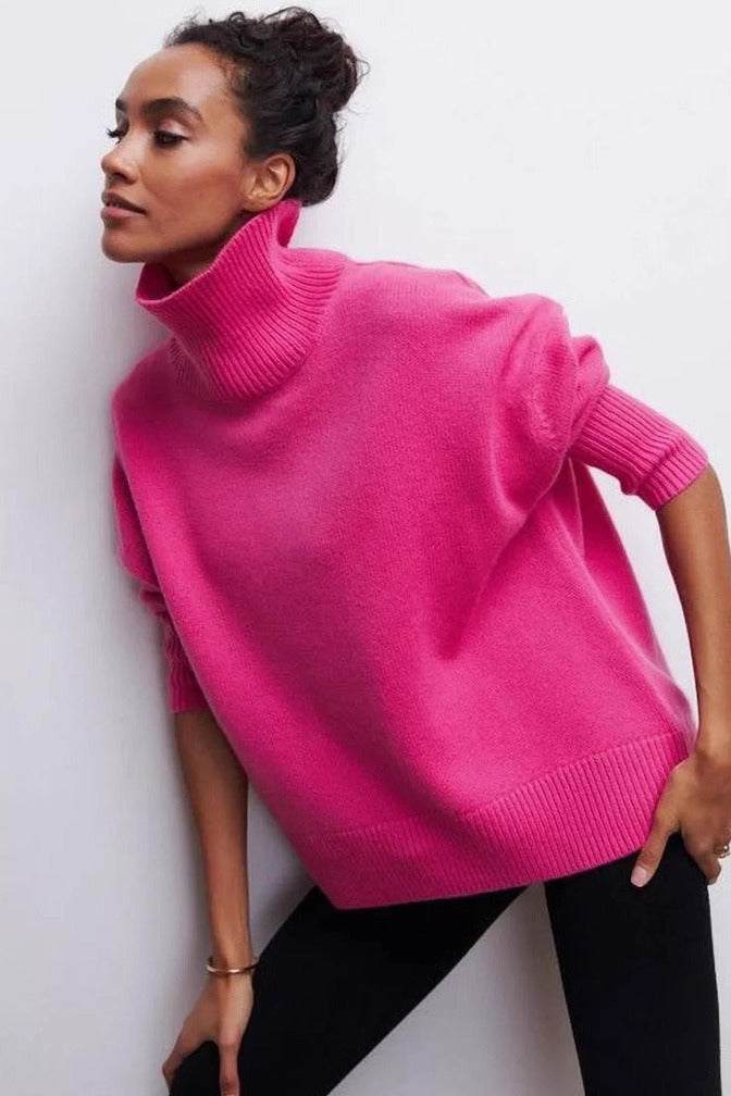 Jersey de cuello alto y corte holgado