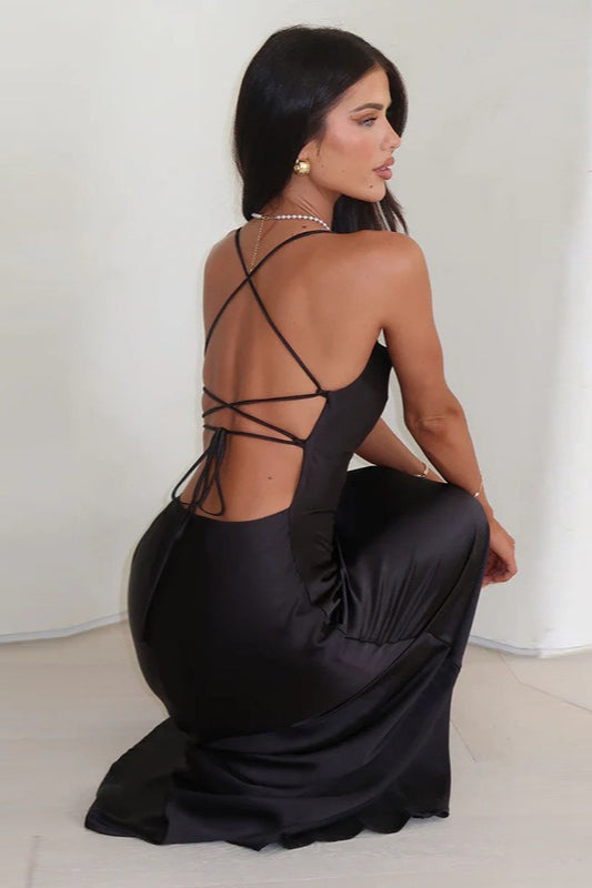 Backless Satin  Slip Formal Dress