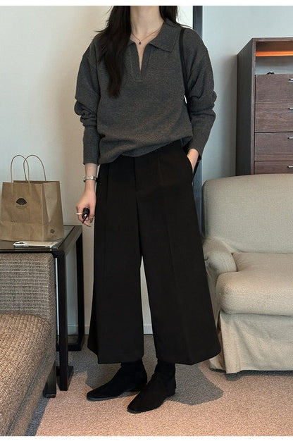 Slouchy Polo Style Sweater