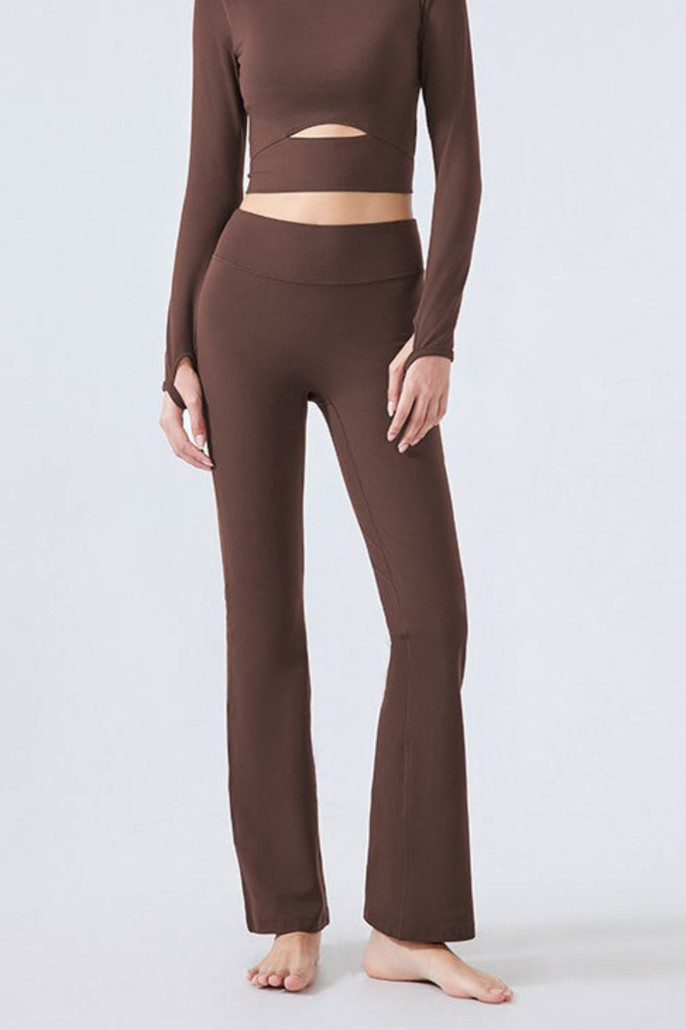 Leggings de yoga acampanados de cintura alta con forro polar