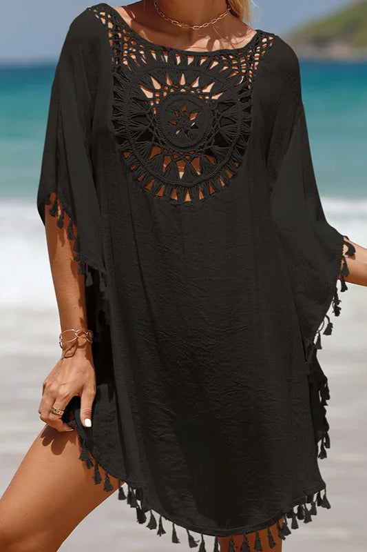 Vestido playero de ganchillo estilo bohemio
