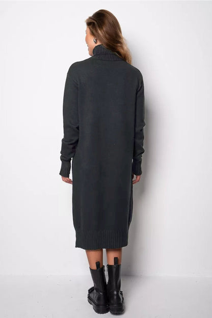 Vestido suéter de cuello alto holgado