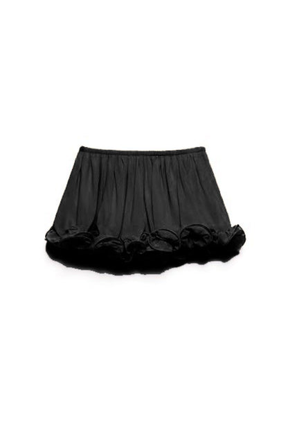 Romantic Drama Chiffon Wavy Ruffles Elastic Waist Loose Shorts (Shipped Within 24 Hours)