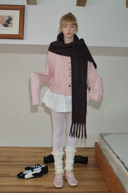 Bufanda unisex de mezcla de lana al 25% con rayas verticales