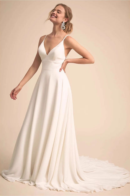 Plunging Lace Mermaid Wedding Dress