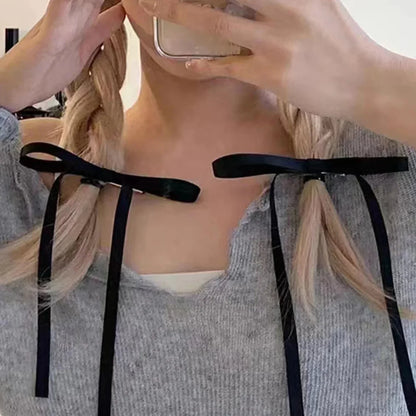 Fabric Ribbon Bow Top Clip Hair Accessory