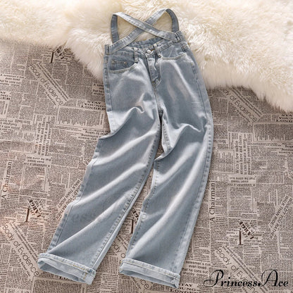 Fashion Cotton Cross Belt Jeans