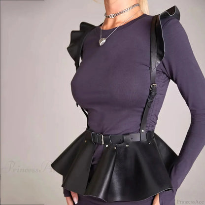 Fashion Dark Leather Body Harness Strap
