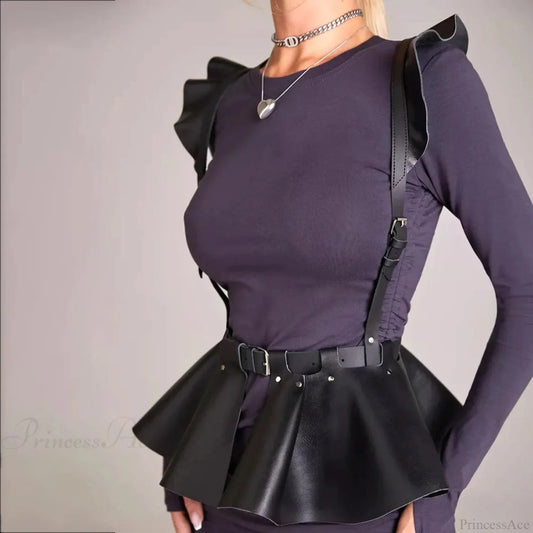 Fashion Dark Leather Body Harness Strap