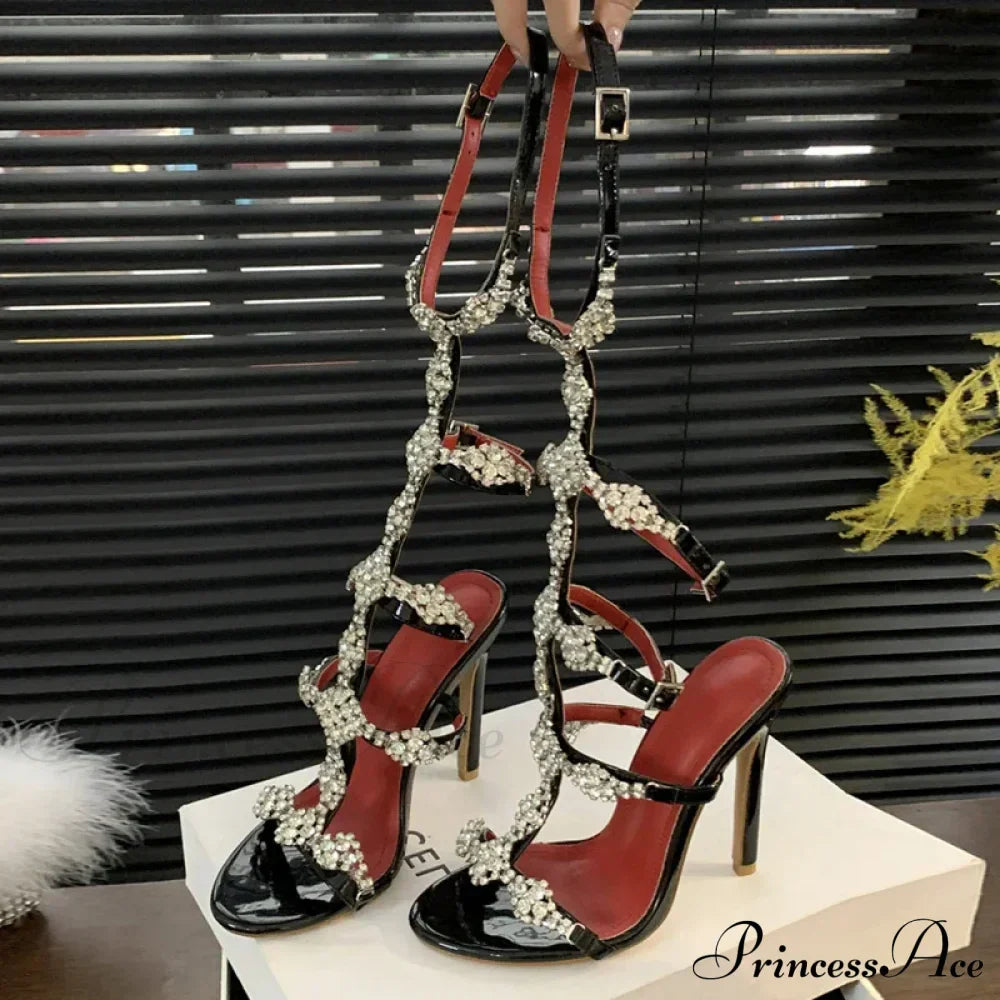 Fashion Design Glitter Crystal Strap Women's Sandals - Summer Party Dress Shoes