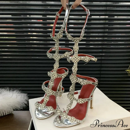 Fashion Design Glitter Crystal Strap Women's Sandals - Summer Party Dress Shoes