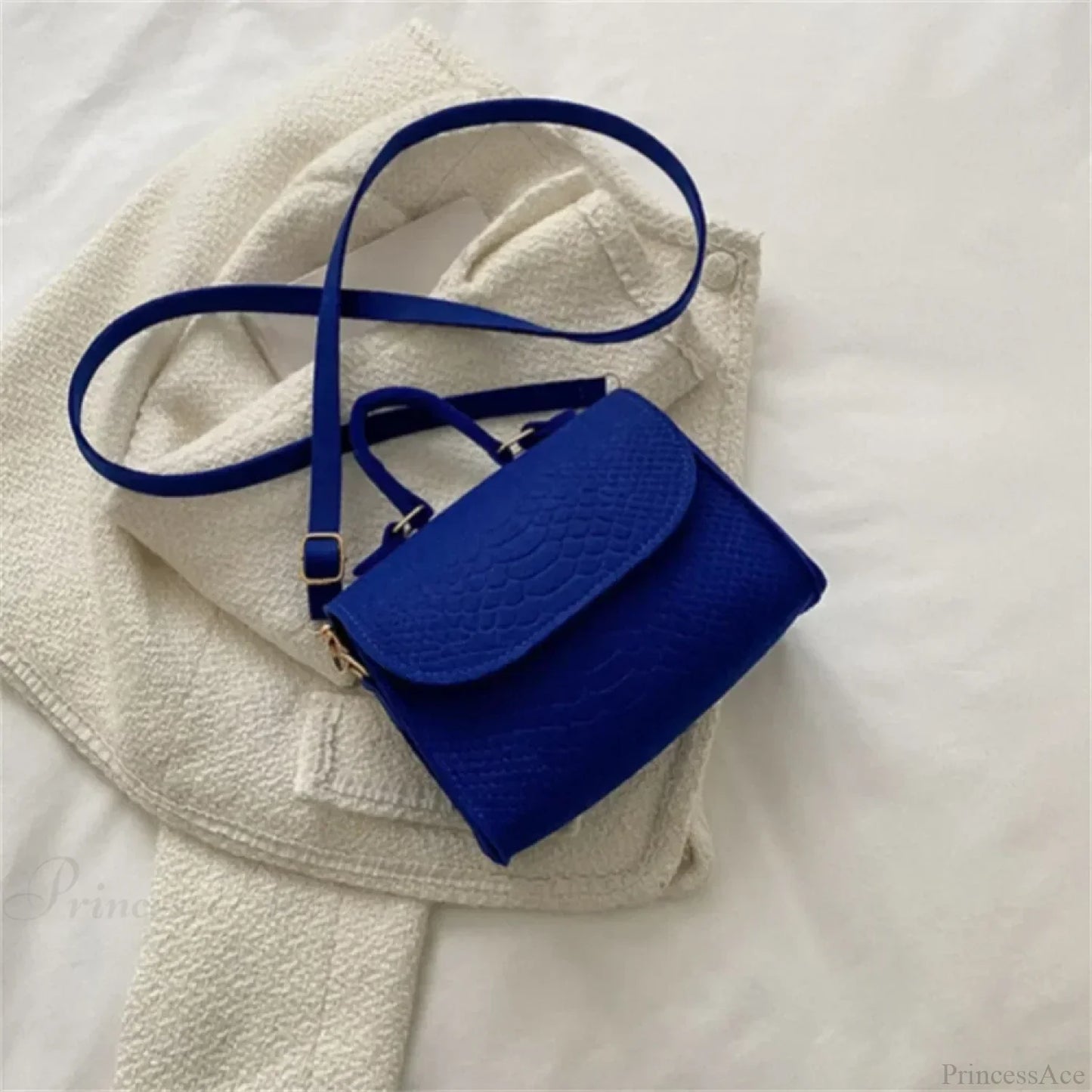 Fashion Felt Crocodile Embossed Crossbody Handbag