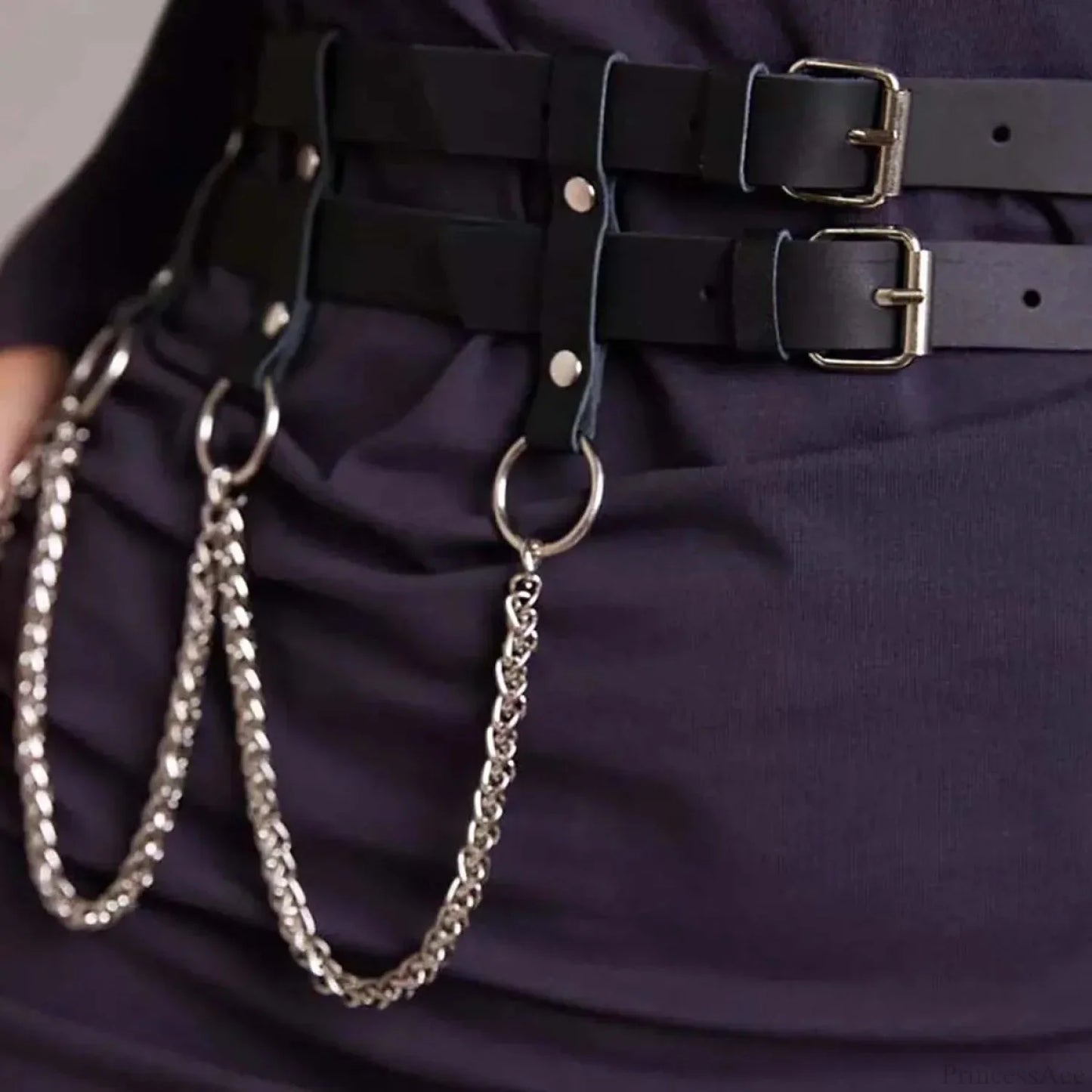 Fashion Gothic Rebel Leather Waist Belt