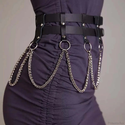 Fashion Gothic Rebel Leather Waist Belt