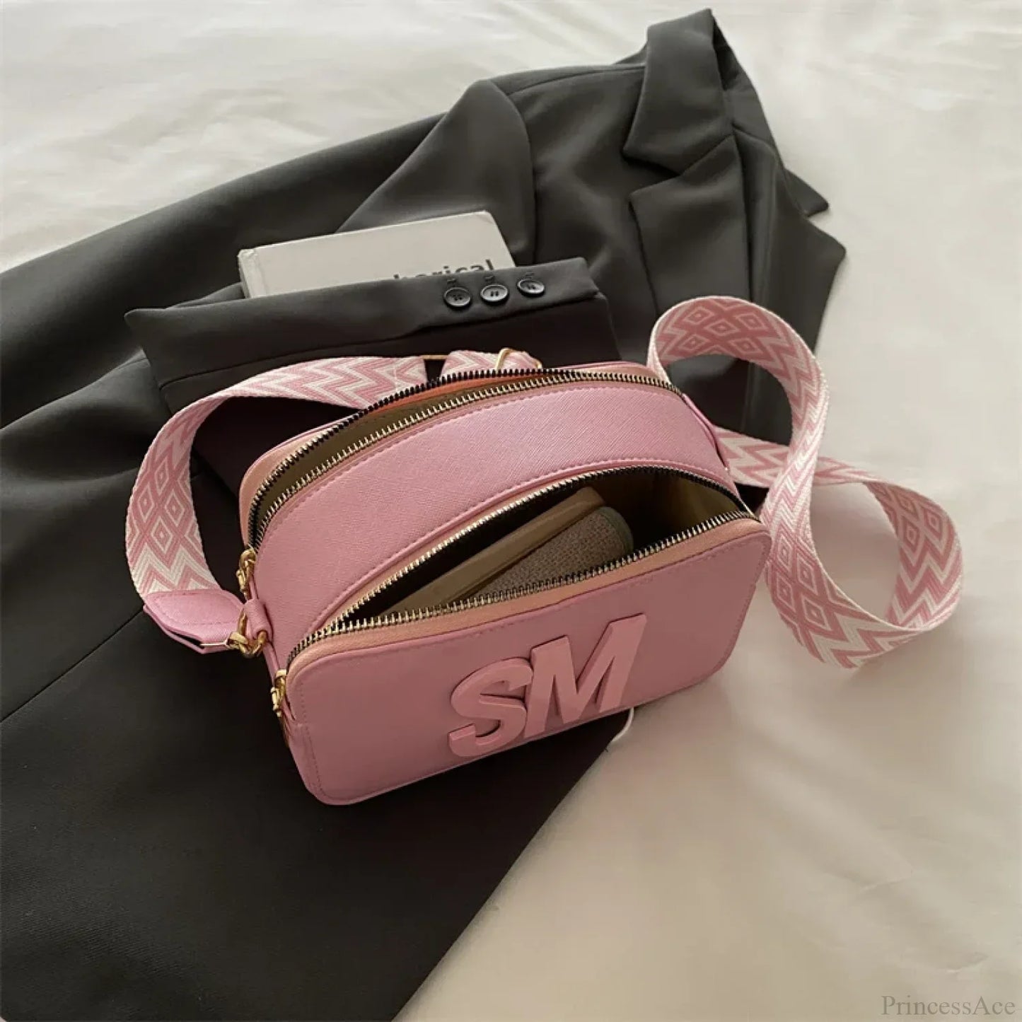 Fashion Leopard Print Letters Crossbody Bag