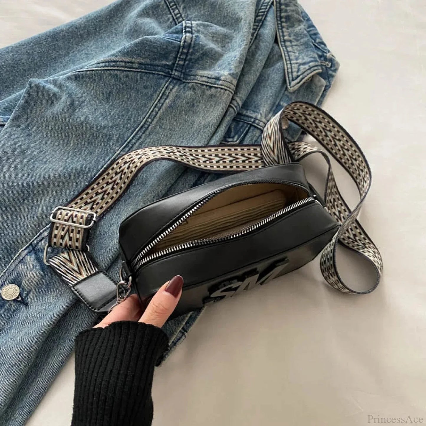 Fashion Leopard Print Letters Crossbody Bag