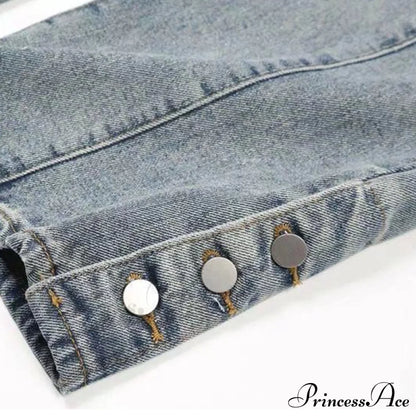Fashion Letter Print Loose Jeans