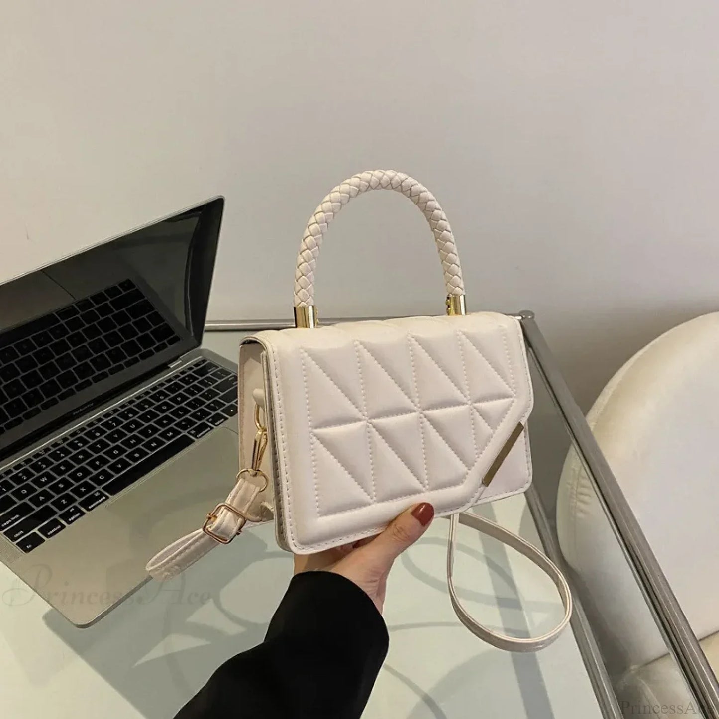Fashion Plaid PU Leather Small Square Crossbody Handbag