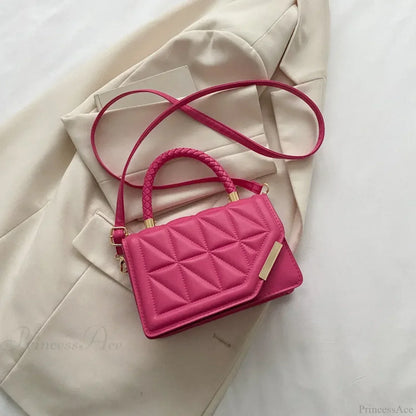 Fashion Plaid PU Leather Small Square Crossbody Handbag