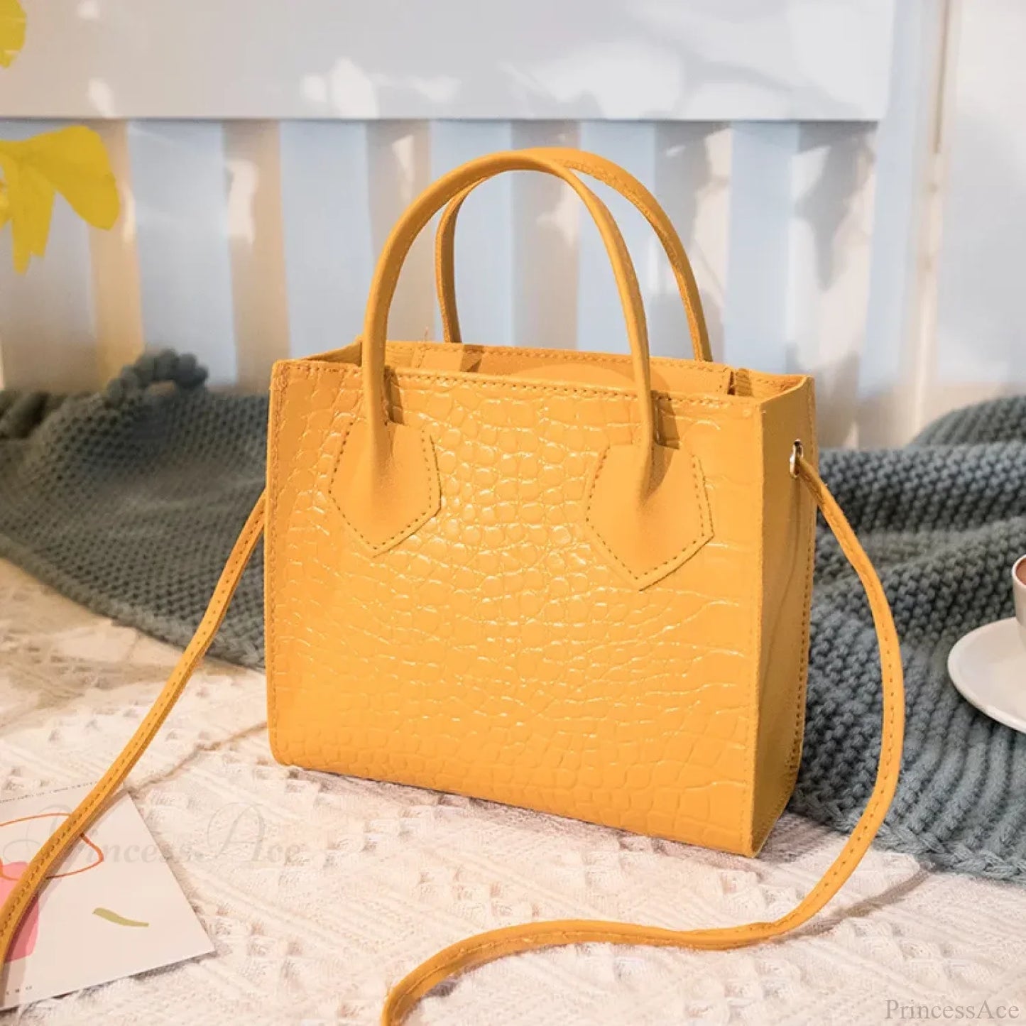 Fashion PU Leather Square Crossbody Handbag