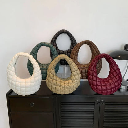 Fashion Quilted Puffer Cloud Pleated Shoulder Handbag