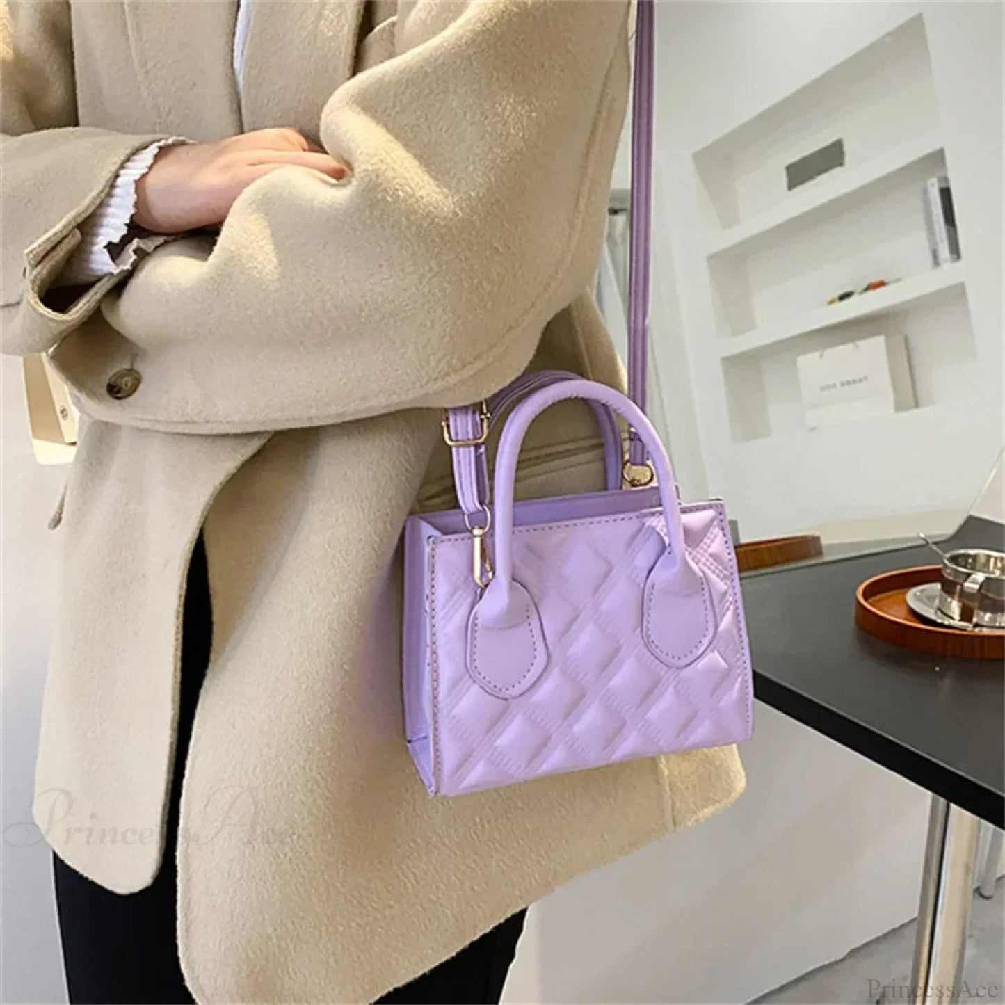 Fashion Retro PU Small Square Crossbody Handbag