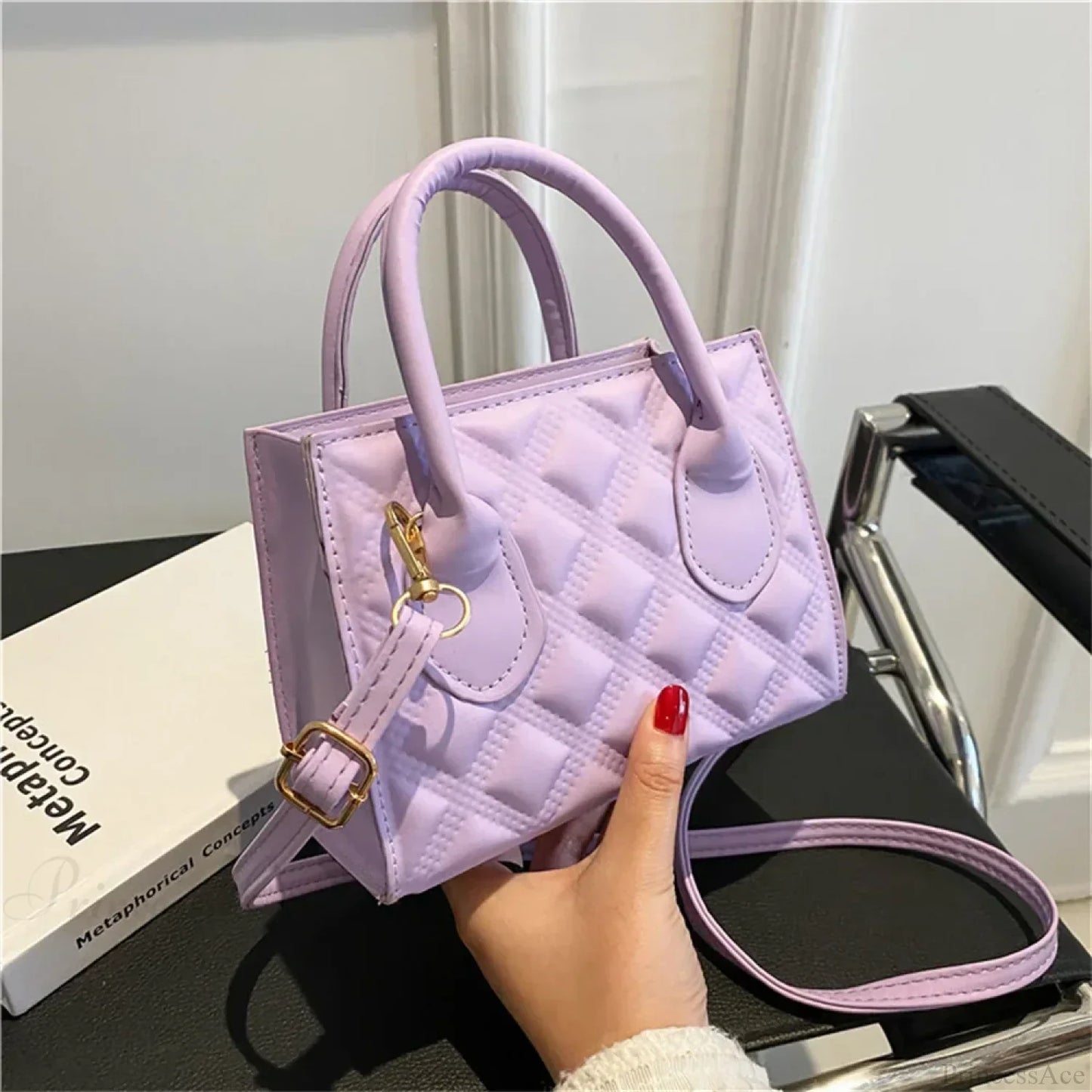 Fashion Retro PU Small Square Crossbody Handbag