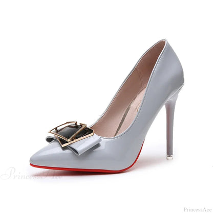Fashion Sexy Pointed Toe Shallow Mouth Red Bottom High Heels Office Black Heels Plus Size High Heel