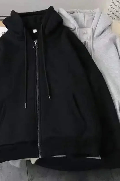 Fashion Trend Fleece Padded Zipper Hoodie