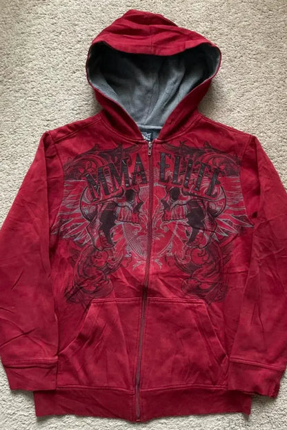 Fashion Trend Fleece Padded Zipper Hoodie