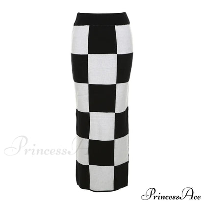 Fashionable Tall Waist Split Long Length Autumn Winter Skirt