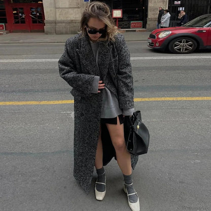 Faux Fur Lace-Up Patchwork Overcoat
