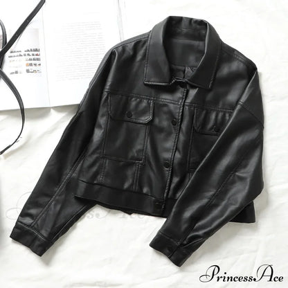 Faux Leather Short Y2k Jacket