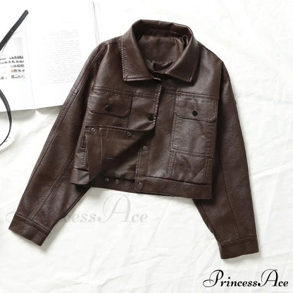 Faux Leather Short Y2k Jacket