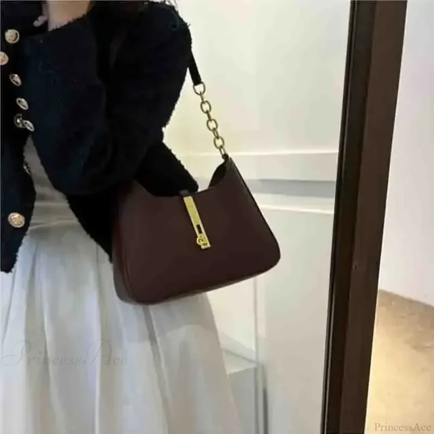 Faux Suede Vintage Commuter Shoulder Bag