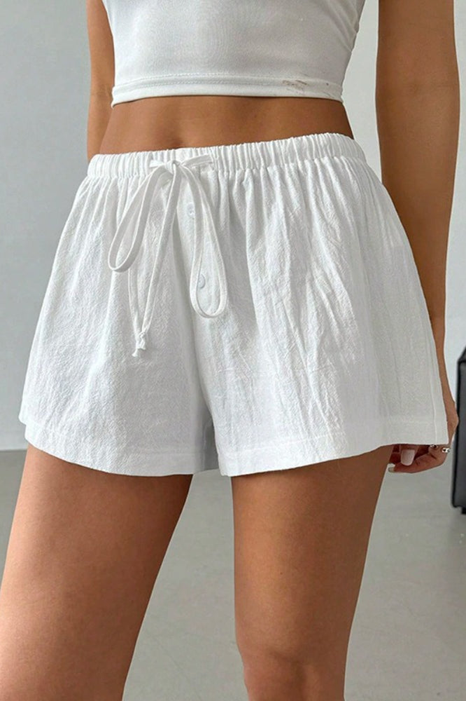 Y2K Contrast Stripe Elastic Waist Shorts