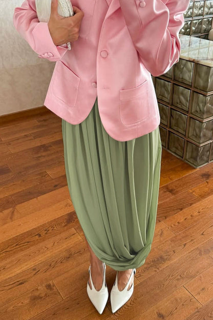 Maxifalda fluida de gasa elegante