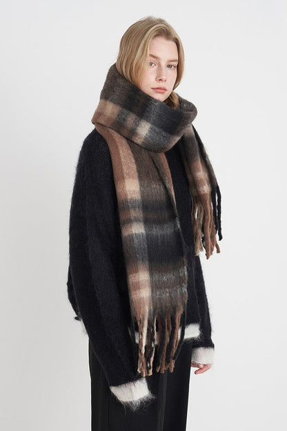 Vintage Plaid Cozy Knit Scarf