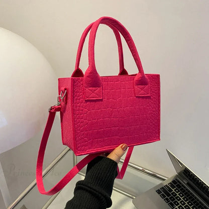 Felt Mini Tote Autumn Winter Small Square Handbag