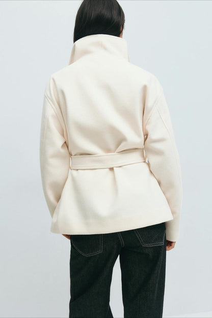 Structured Double Faced Wool Midi Coat