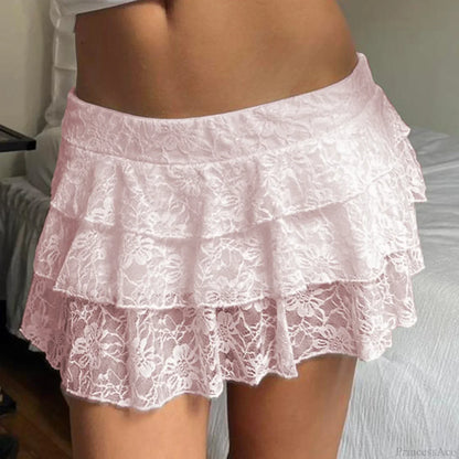 Floral Elastic Layered Skirt