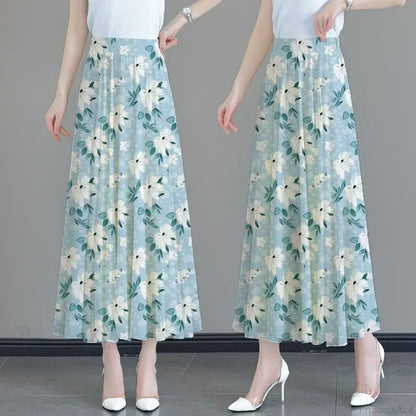 Floral High Waist Patchwork Chiffon Beach Skirt