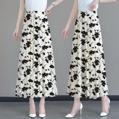 Floral High Waist Patchwork Chiffon Beach Skirt
