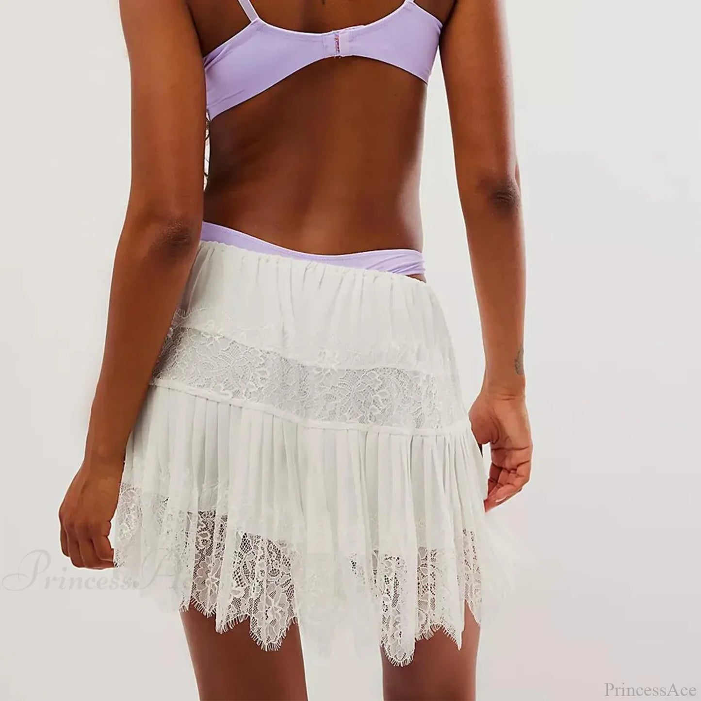 Floral Lace Tiered Slip Skirt