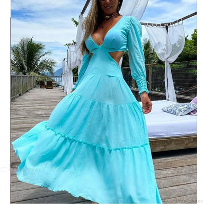 Kimono playero floral de manga larga