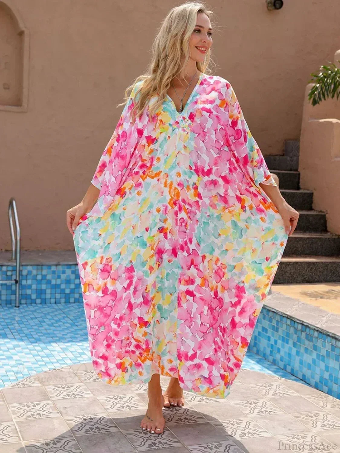 Vestido largo con estampado floral