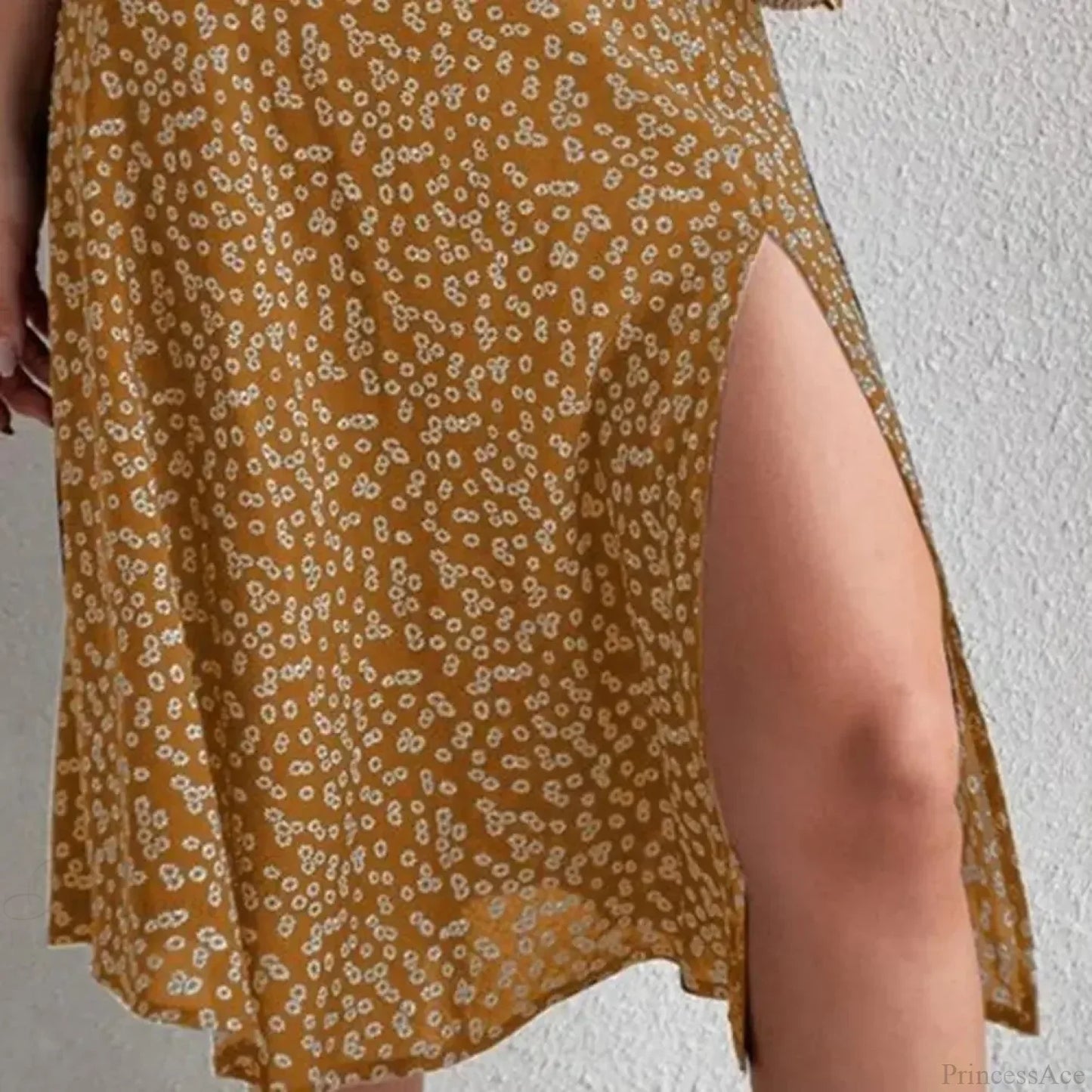 Floral Print Slit A-Line High Waist Loose Skirt