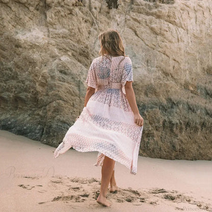 Floral Print Smock Frock Bikini Cover-Up