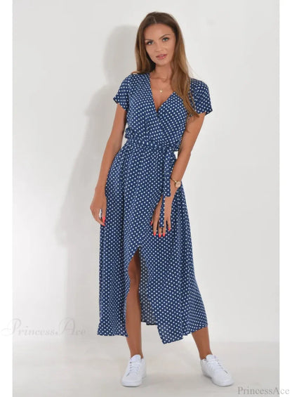 Floral Printed V-neck Summer Dress